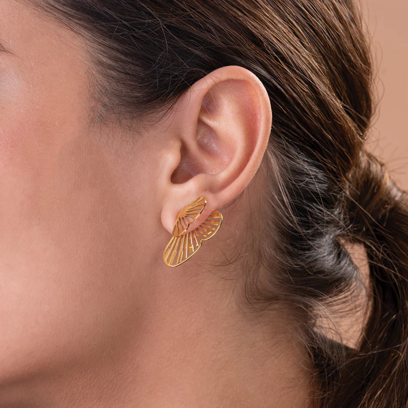 Butterfly Wing Stud Earrings - Image 3
