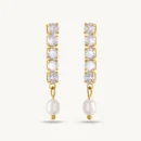 Pearl Drop Diamond Earrings
