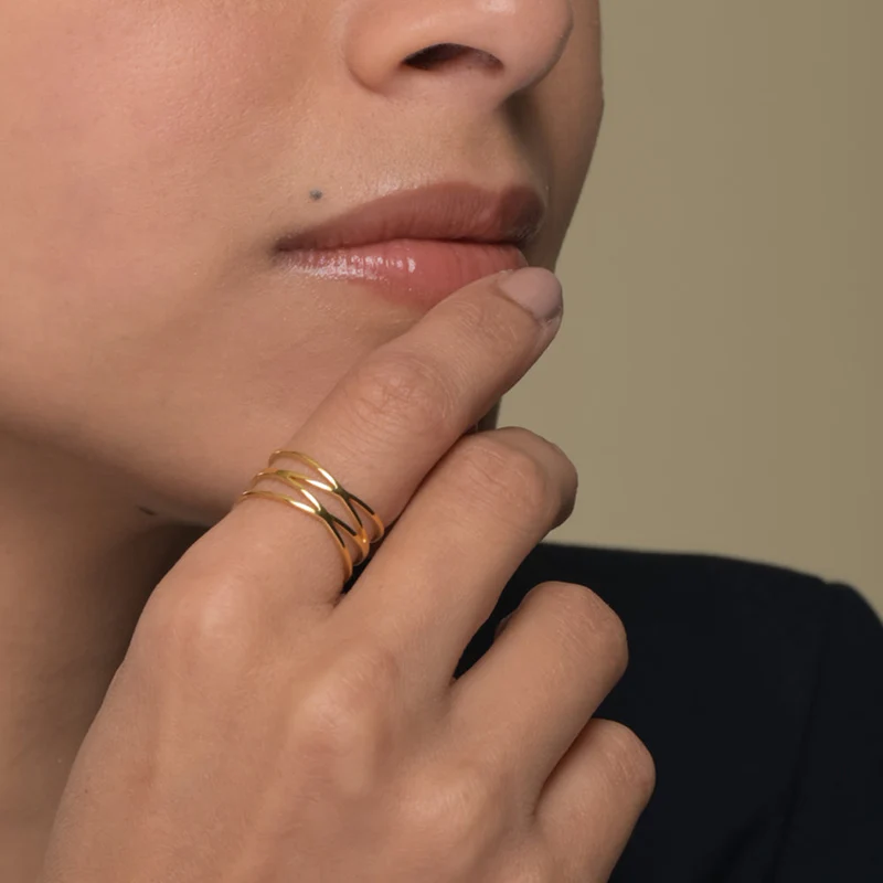 Twist Cross Cage Ring - Image 2